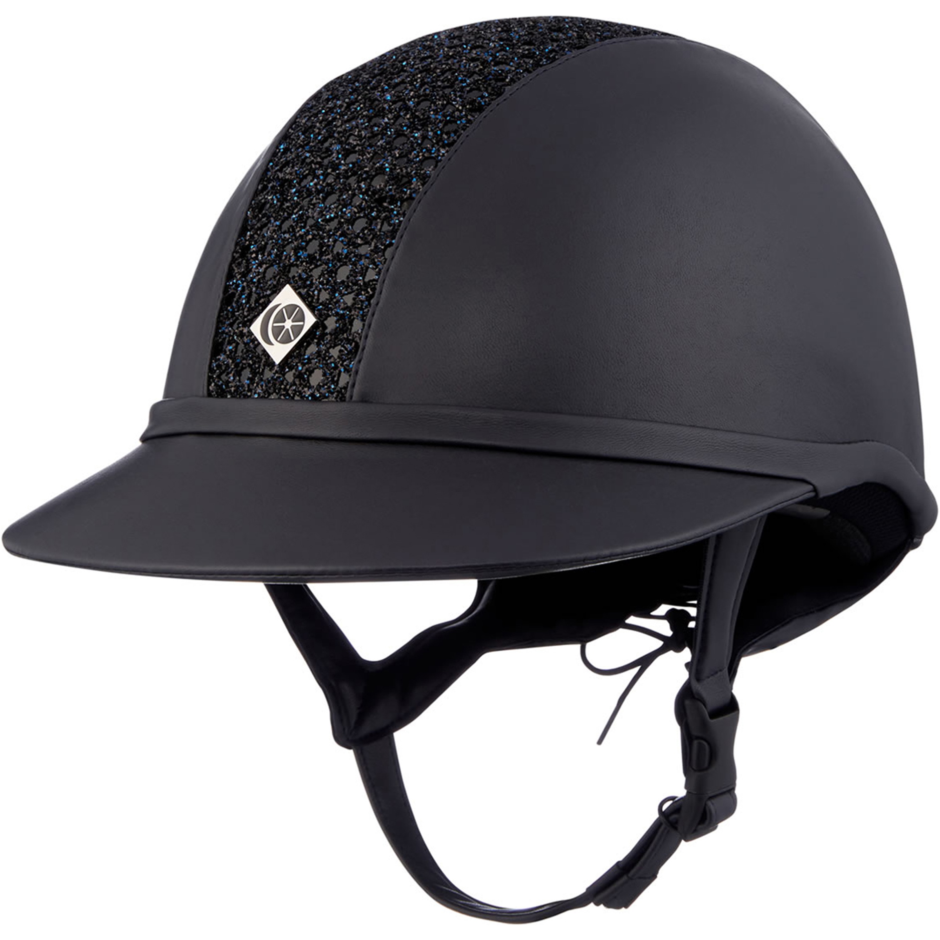 Charles Owen SP8 Plus Leather Look Sparkly Helmet SP8PLUS- Navy